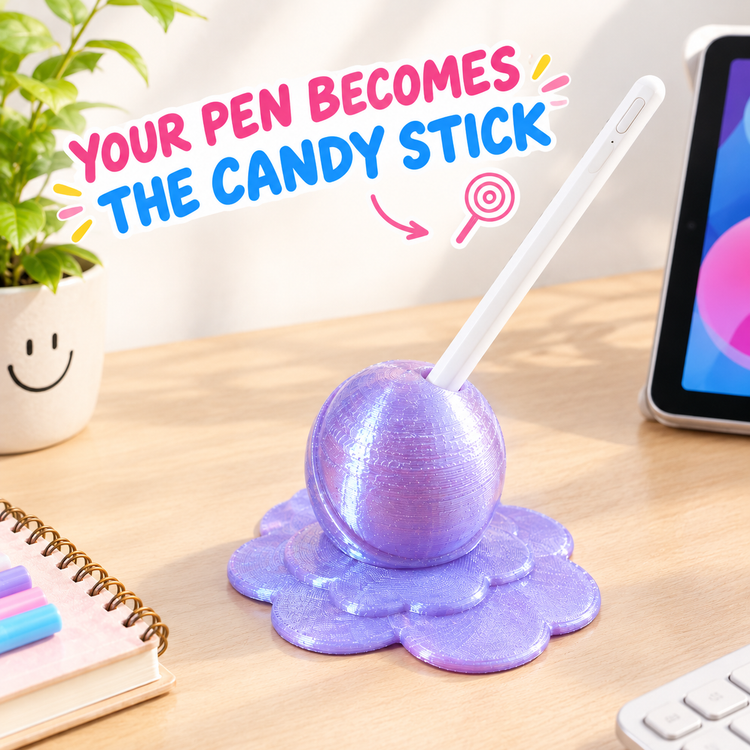 Melting Lollipop Pen & Stylus Holder | Playful 3D Printed Desk Decor