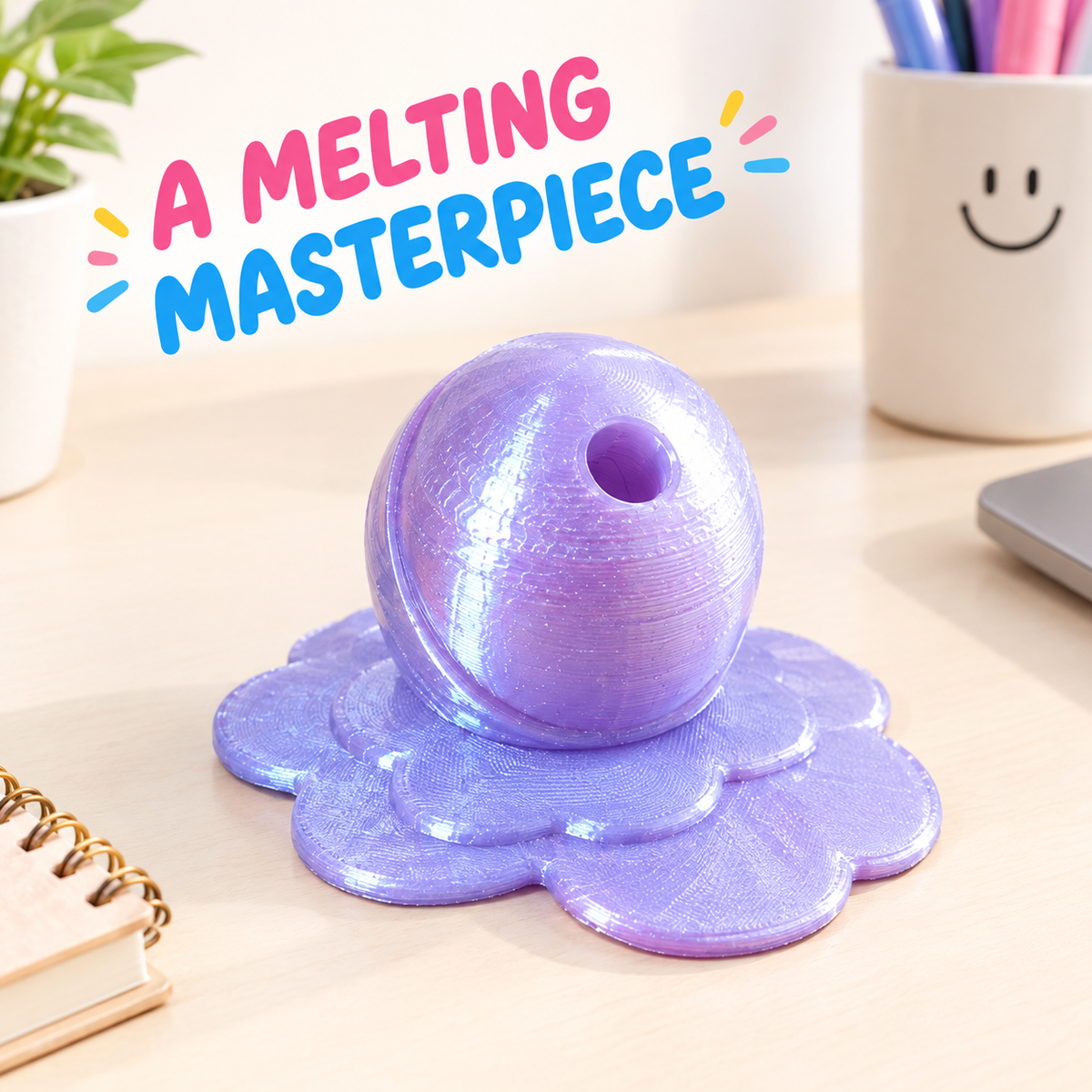 Melting Lollipop Pen Holder | 3D Printed Desk Decor | Glowcraft3D