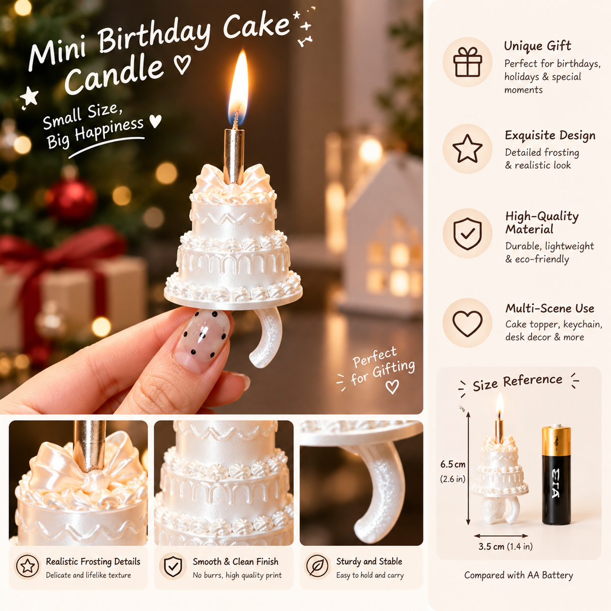 Mini Birthday Cake Candle Ring | Wearable Celebration Candle Holder