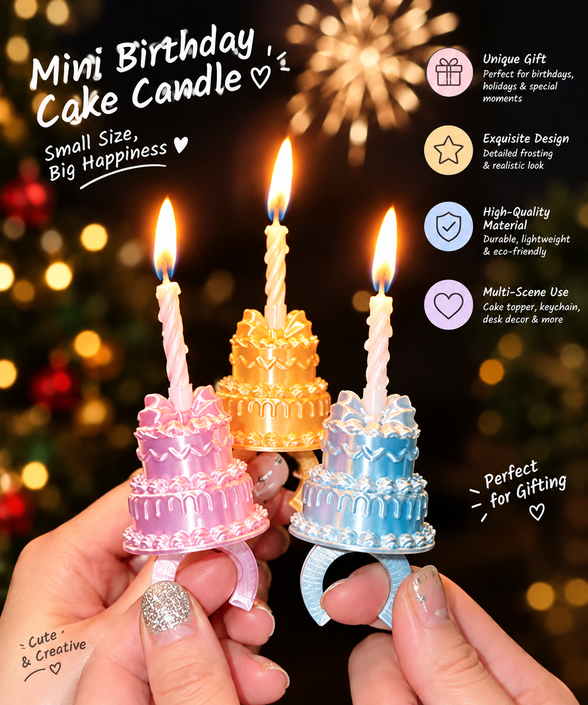 Mini Birthday Cake Candle Ring | Wearable Celebration Candle Holder