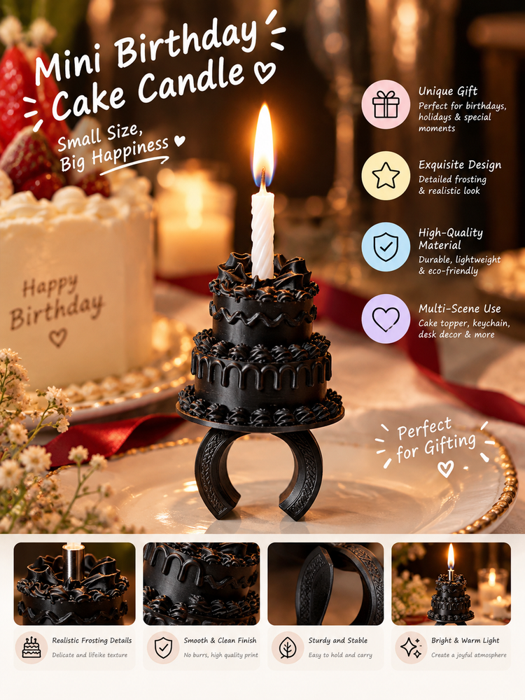 Mini Birthday Cake Candle Ring | Wearable Celebration Candle Holder