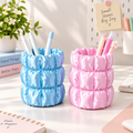 Puffer Jacket Aesthetic Pen Holder, Cute Quilted Desk Organizer