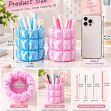 Puffer Jacket Aesthetic Pen Holder, Cute Quilted Desk Organizer
